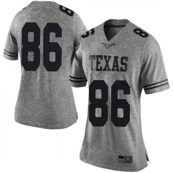 Womens Texas Longhorns #86 Jordan Pouncey Gray Limited Embroidery Jersey